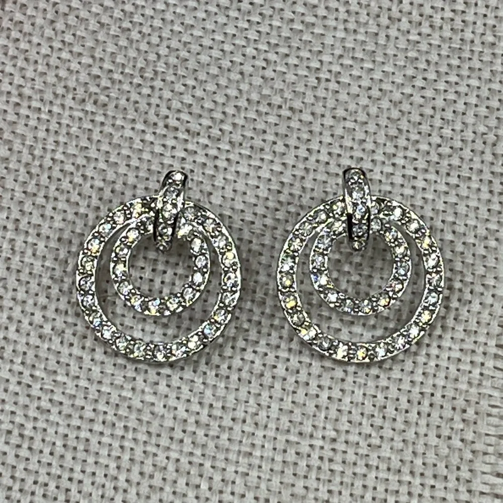 Nolan Miller Glamour Collection Pave Triple Circle Earrings w/ Box and Cert - Picture 13 of 17